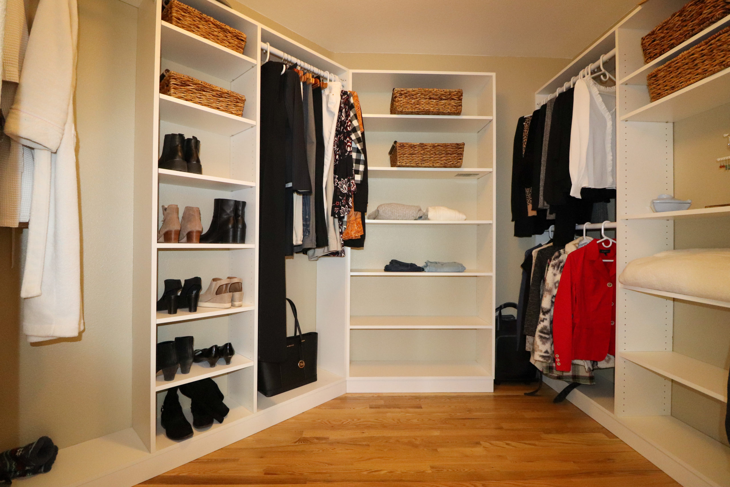 Closet with clothes